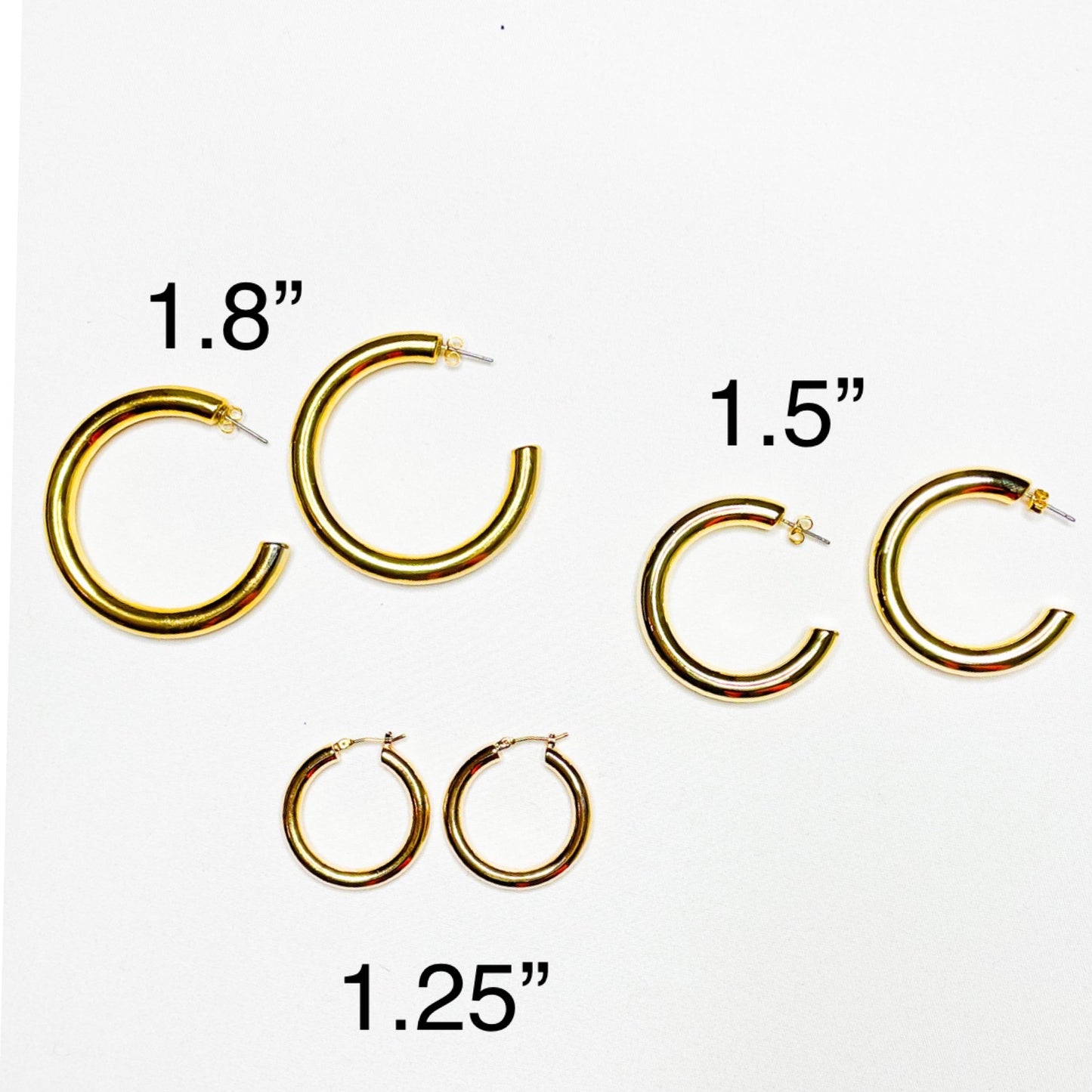 1.25" 14k Gold Dipped Hoop Earrings